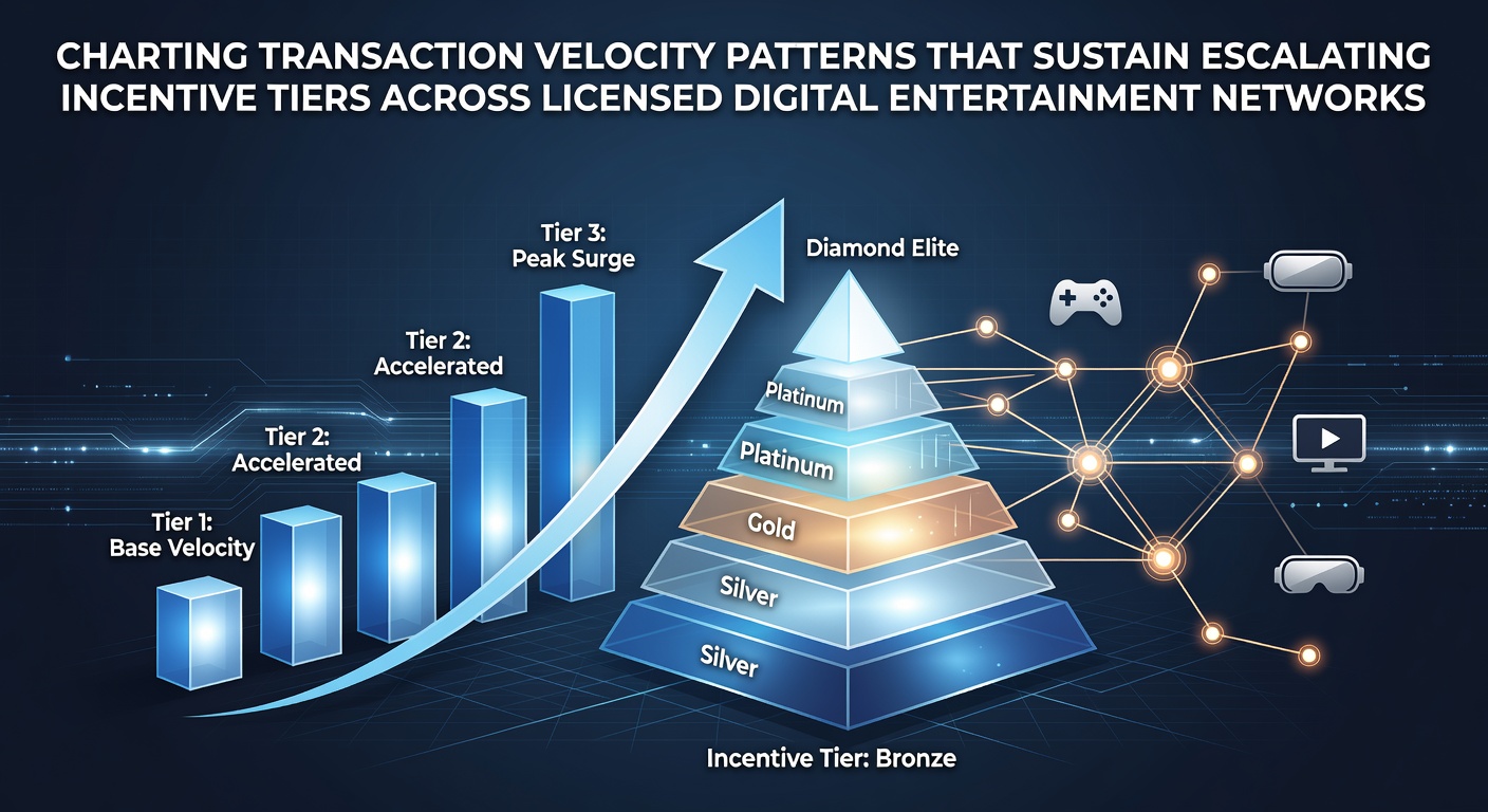 Visualization of transaction velocity patterns in digital entertainment networks showing escalating incentive tiers over time