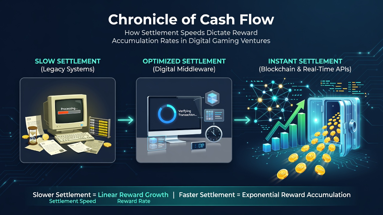Comparison chart of settlement speeds versus reward accrual timelines across different payment networks in gaming venues