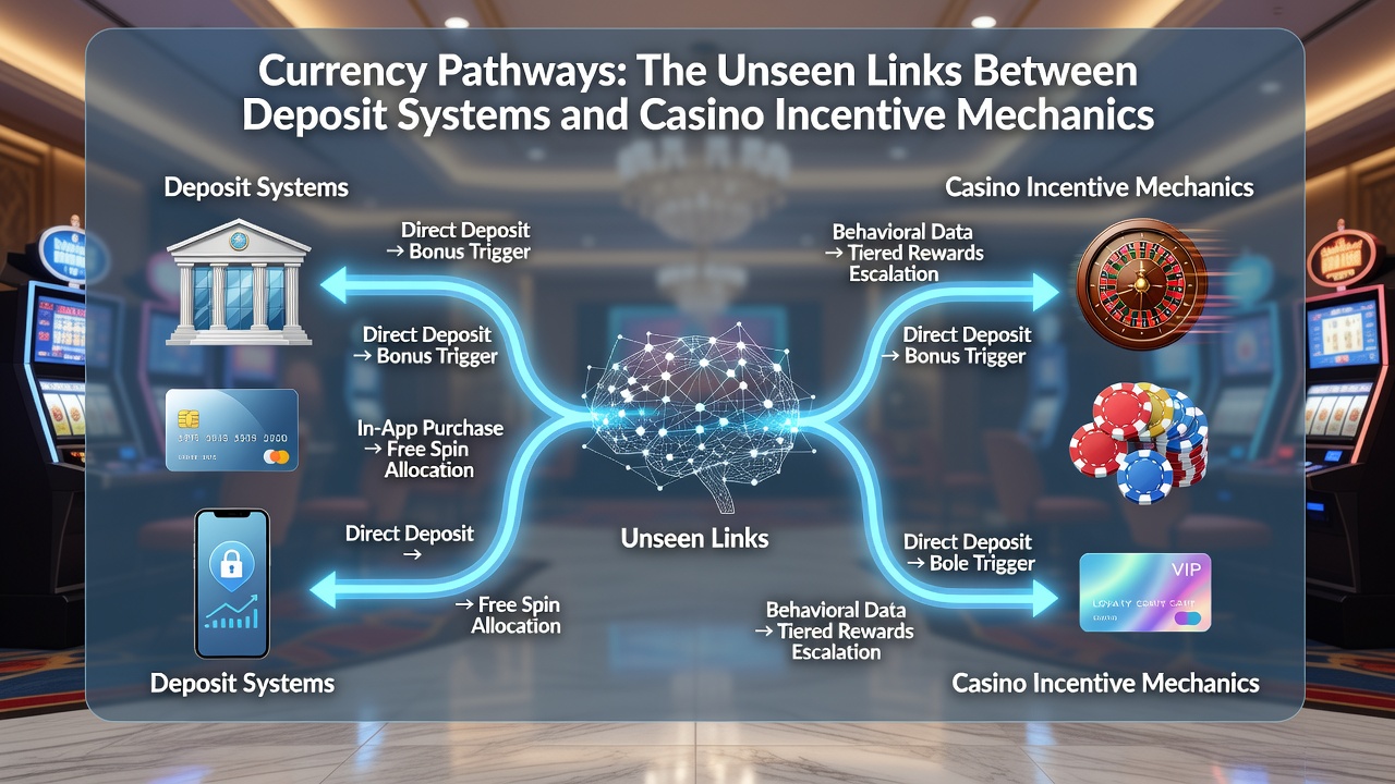 Illustration of payment flow from deposit method through verification to bonus activation