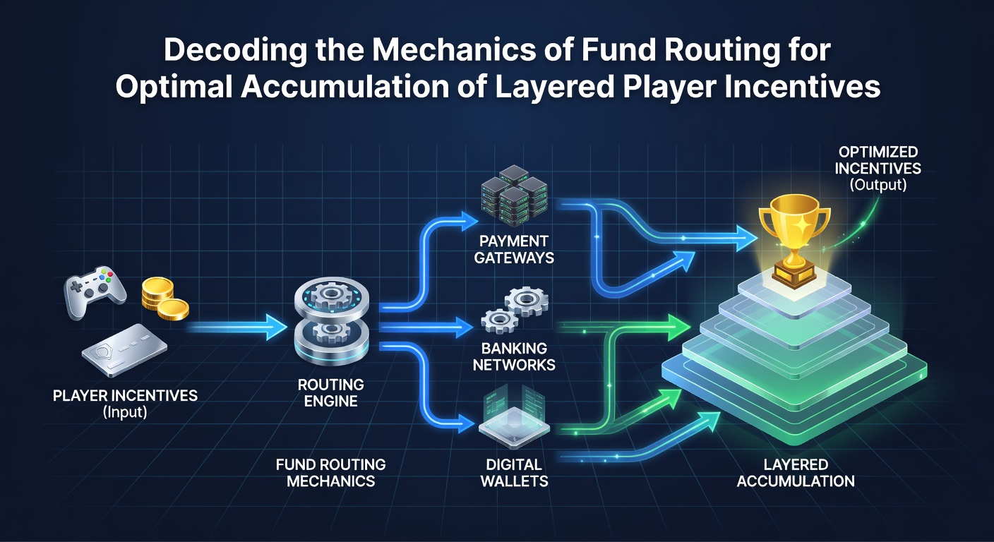 Diagram showing fund routing flows through various payment processors into layered casino incentive tiers