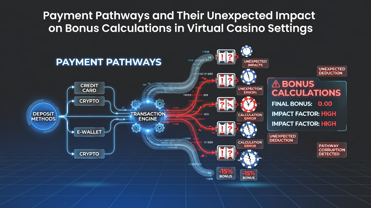 Illustration of digital payment flows connecting to virtual casino bonus systems