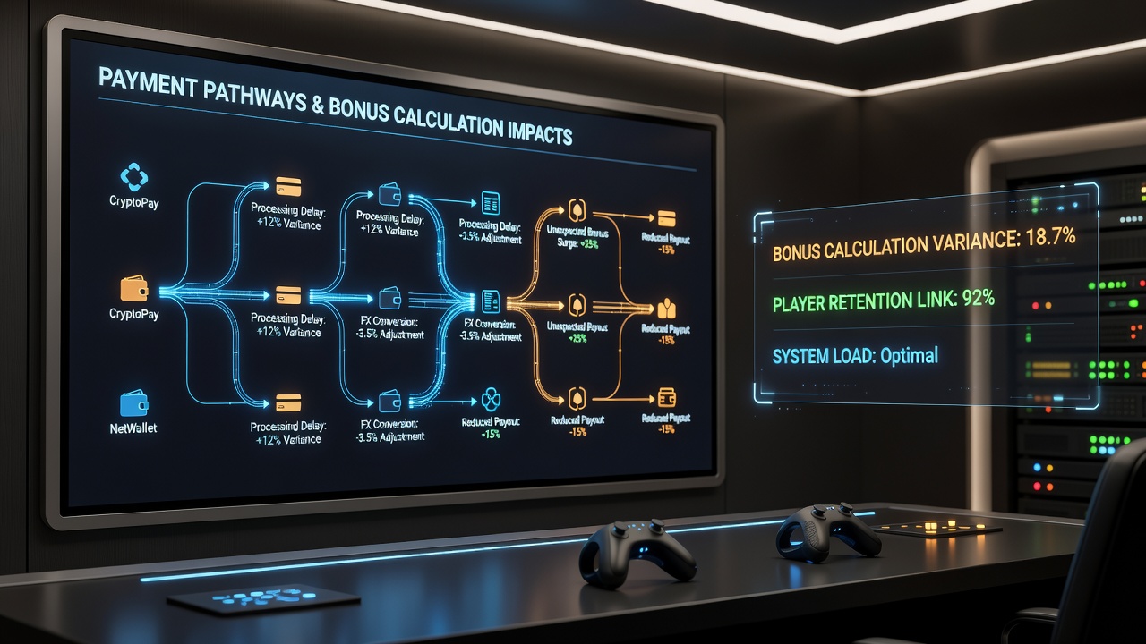Diagram showing how various payment methods feed into casino bonus calculation engines