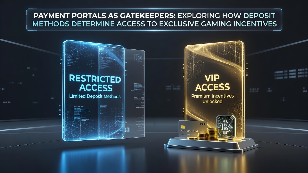 Illustration of digital payment gateways controlling access to online gaming bonus structures and incentive programs