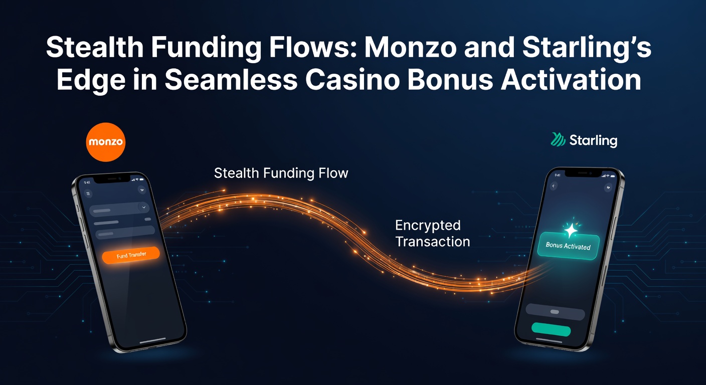 Monzo mobile app displaying a seamless bank transfer to an online casino account, highlighting instant deposit confirmation