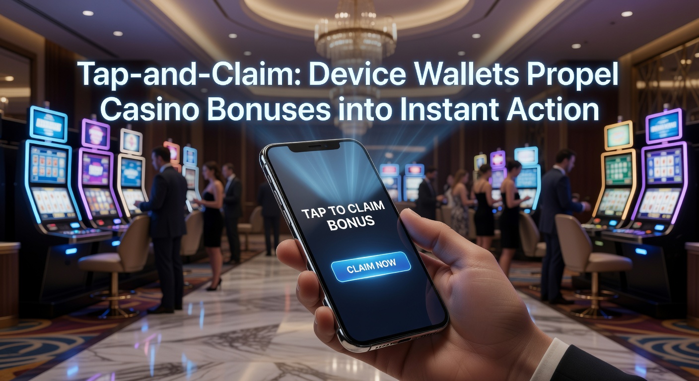 Smartphone tapping to activate casino bonus on screen with glowing wallet icon and spinning slot reels in background