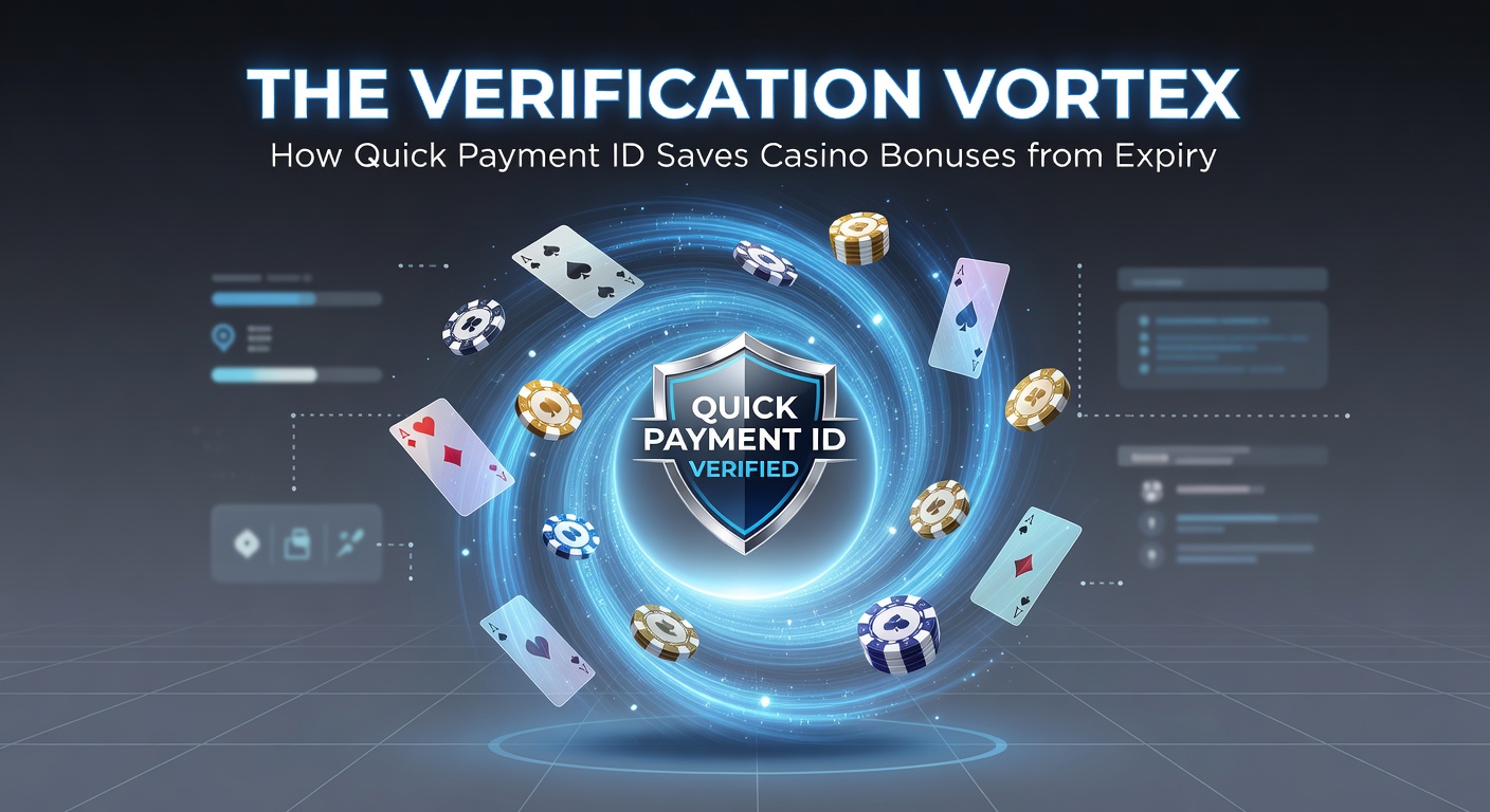 Digital graphic showing quick payment ID flow from bank to casino bonus activation, bypassing verification delays